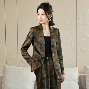 Women's Ink Wash Suit Set XN 9181 Polyester Crepe Anti-Wrinkle Casual Professional Wear - Product Image 3