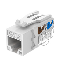 HY-CONNECT 90 °   Conector Keystone Cat6 UTP Flexible, 8P8C Dual 110 IDC, Módulo RJ45 Cat5e/Cat6/Cat6a, Negro/Azul/Blanco