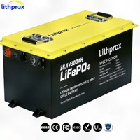 Batterie LiFePO4 à décharge profonde 38,4V 300AH 10KW Grade A pour VR avec BMS intelligent Bluetooth, bornes M8, 6000+ cycles, CE RoHS IP67, OEM ODM