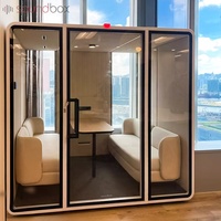 Cabines insonorisées portables en aluminium pour la maison et l'école, cabines de travail acoustiques avec verre épais pour hôpitaux et centres commerciaux