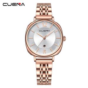 <span class=keywords><strong>Cuena</strong></span> 6055 or rose montre-bracelet de luxe pour fille 30M résistant à l'eau dames date automatique calendrier complet montres de ceinture en acier inoxydable - Product Image 4
