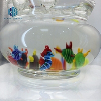 Figurine de poisson en verre transparent fabriquée à la main pour boule Animal de mer bulle flottante pour décor d'aquarium soufflé à la main pour ornement de boule