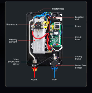 Chauffe-eau électrique sans réservoir à commande manuelle avec pompe interne, eau chaude en 2 secondes pour hôtel, animalerie, salle de bain - Product Image 5