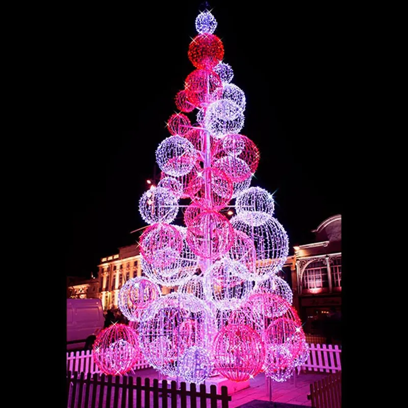 20m 25m küre ağacı dekorasyon motifli ışık Navidad açık noel Led ışıklı ağaç