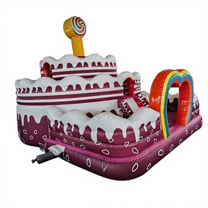 Château gonflable commercial coloré en PVC durable pour enfants, aire de jeux, piscine à louer 7,5m*5,6m, personnalisable - Product Image 1