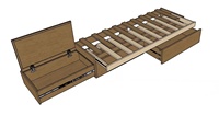 Lit pliant moderne en bois massif avec compartiment de rangement pour le camping en voiture OEM/ODM