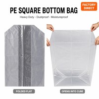 Sacs en plastique personnalisés LDPE à fond carré, renforcés, à couture en X, thermosoudés, résistants à l'humidité et aux perforations, 60*40*60 cm