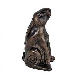 <b>Easter</b> Decoration Bronze Finish Hand Casted Rabbit Sculpture Customizable Designs - Product Image 1