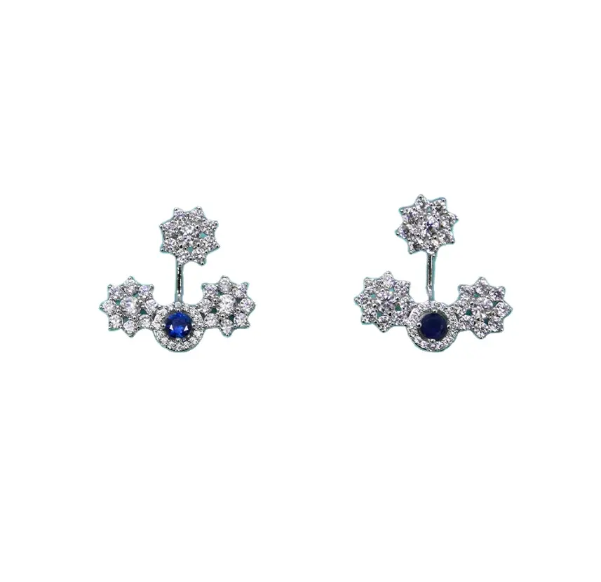 Earrings Jewelry 2way snowflake cubic earrings Korean Cubic Jewelry