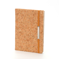 Carnet esthétique en liège orné de paillettes dorées, avec plaque métallique spécialisée, élastique et pages lignées – Offre Spéciale
