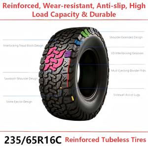 Approvisionnement direct usine – Pneus renforcés sans chambre à air neufs <span class=keywords><strong>195</strong></span>/215/235 <span class=keywords><strong>65</strong></span> <span class=keywords><strong>R15</strong></span>/16C, résistants à l'usure, antidérapants et haute capacité de charge - Product Image 2
