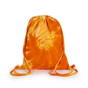 Sac à dos en toile de coton multicolore avec cordon de serrage, impression personnalisée du logo, tie-dye - Product Image 3