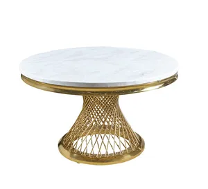 최신 판매 제품 금속 기초 식탁 커피용 탁자 둥근 대리석 식탁