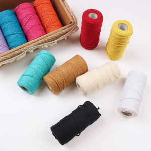 Vente en gros <span class=keywords><strong>de</strong></span> corde <span class=keywords><strong>de</strong></span> coton <span class=keywords><strong>de</strong></span> couleur <span class=keywords><strong>de</strong></span> 2mm bricolage fait à la main corde décorative regroupement emballage cadeau <span class=keywords><strong>tapisserie</strong></span> corde tressée - Product Image 2