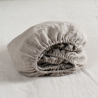 Drap-housse en lin naturel, draps de lit en lin, poches profondes, tailles Queen, King, Full, Double