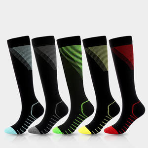 Chaussettes de compression pour la course à pied, pour hommes et femmes, chaussettes de fitness élastiques, gris, rouge, jaune, bleu, vert, nylon, entraînements - Product Image 5