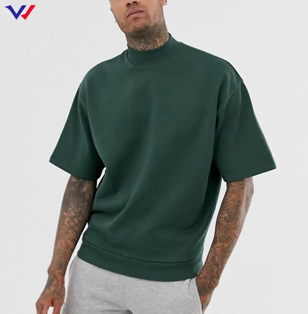 In bianco a collo alto degli uomini di cotone t-shirt casuale camicia adulto manica corta di grandi dimensioni personalizzato logo maglietta playeras magliette