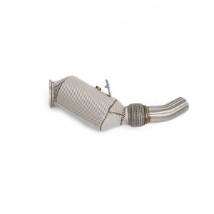Tubo de bajada de acero inoxidable de escape de venta directa de fábrica <span class=keywords><strong>ING</strong></span> con escudo térmico para BMW 118i F20 B38 1,5 T accesorios para automóviles - Product Image 1