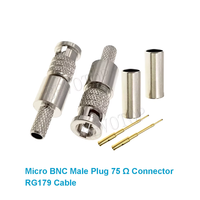 Conector Micro BNC Macho de 75 Ohmios, Conector Micro BNC de Alta Calidad, Conector Coaxial RF para Cable RG179 de 75Ω