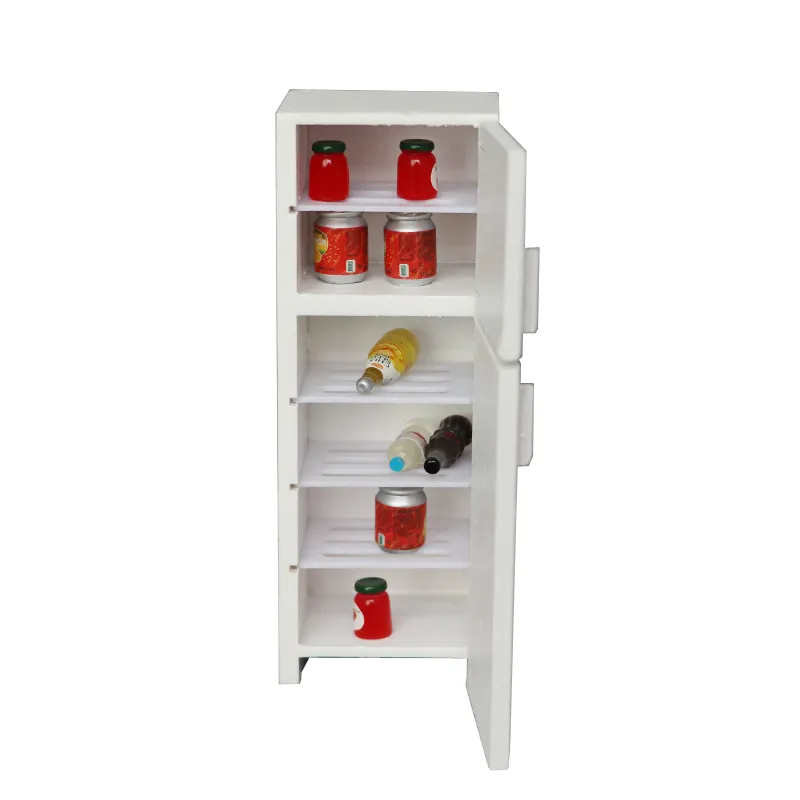Миниатюрный Кукольный домик в масштабе 1/12, кухонный холодильник furnature, деревянный холодильник, коробка для льда для кукол, старый холодильник, двойные двери