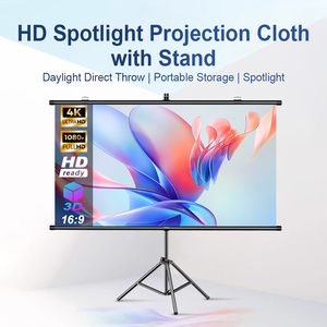Topleo LED Soporte de pantalla de proyector portátil Piso de tela de aluminio grande <span class=keywords><strong>Rising</strong></span> 16:9 para presentaciones de oficina de cine en casa - Product Image 2