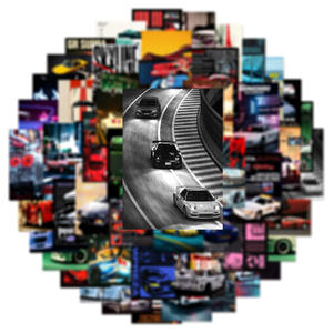 50 pz Super Cool Poster di auto da corsa adesivi Graffiti per Laptop decorazione murale giapponese modificato auto sportive - Product Image 4