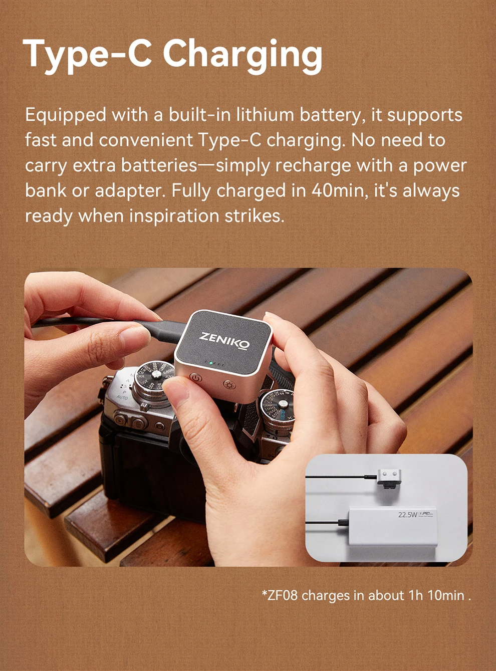 ZENIKO ZF08 Mini Camera Flash - 6500K Standard Hot Shoe Mount