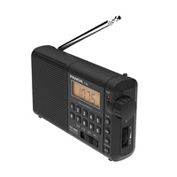 PANDA T-02 Tragbares AM/FM/SW 3-Band-Radio LCD-Display Hintergrundbeleuchtung Lithium-Akku Uhr SD-Karte MP3/WMA-Player
