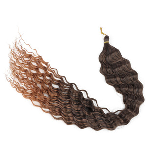 30 Inch Deep Wave Twist Crochet <b>Braiding</b> Hair High Temperature Fiber Single Weft <b>Long</b> Curly Hair Extensions for Women - Product Image 3