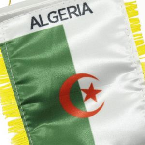 Banderas de Coche Miniatura al por Mayor, Bandera de Argelia para Ventana con Ventosa, Impresión Digital, Materiales de Satén, Uso Automotriz - Product Image 6