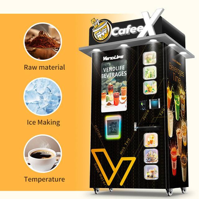 Freshly Ground Bean Coffee Vending Machine Fully Automatic Cup Dispenser Vending Machine Iced Coffe Chocolate Mocha Drinks