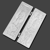 Ensemble de dés de jeu de rôle en métal argenté vintage fait main, 1 pièce, avec design de dragon sculpté à la main, boîte magnétique en fer pour Dungeons & Dragons