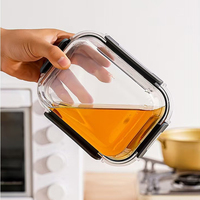 En stock, contenants alimentaires en verre multi-capacités avec couvercle hermétique, adaptés au réfrigérateur, boîtes de préparation de repas, boîtes à lunch