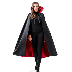 Costume de cape de mort pour femme adulte, Halloween, cosplay, noir et rouge réversible, costume de scène - Product Image 2