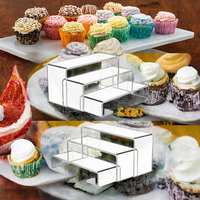 Support de présentation en acrylique transparent en forme de U à plusieurs niveaux pour cupcakes et desserts
