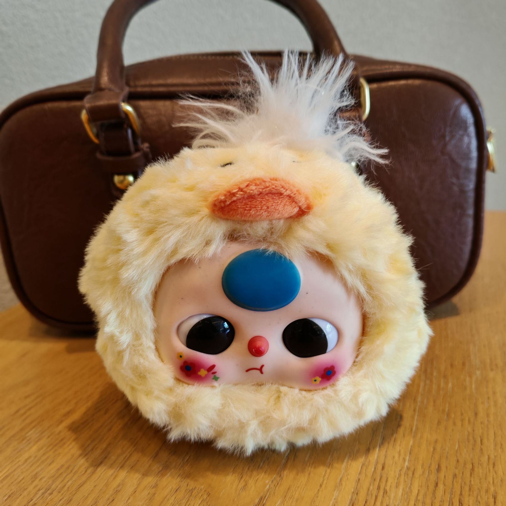 Canard jaune section 12cm yeux mobile-net rouge vinyle poupée]