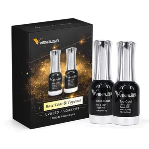 Venalisa-Kit de capa superior para uñas, esmalte de Gel Uv de larga duración, para uso profesional, 12ml, 2 unidades