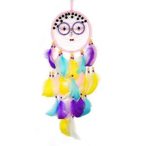 Campana de Viento Bohemia Hecha a Mano, Ecológica, con Anillo de Hierro, Cuentas de Plumas, Hilo Colgante, Red de Ensueño para Dormitorio <span class=keywords><strong>Infantil</strong></span>, Cumpleaños - Product Image 5