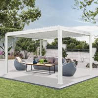 Système de pergola bioclimatique en aluminium avec toit à lames orientables automatiques, installation 40 % plus rapide pour le contrôle climatique des jardins, terrasses et balcons