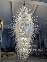 Artemis Lustre LED moderne en verre soufflé à la main Éclairage Grand lustre LED en verre de Murano blanc classique