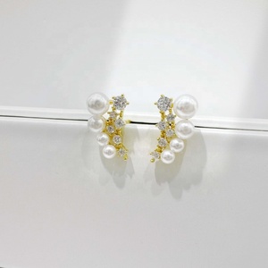 ต่างหูเงินแท้ 925 รูปทรงเรขาคณิต สไตล์เกาหลี วินเทจ ประดับมุก ดีไซน์เก๋ ราคาโรงงาน - Product Image 3