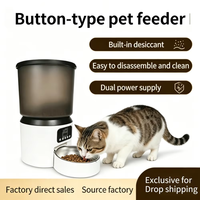 Distributeur automatique de nourriture pour animaux de compagnie, en ABS, PP et acier inoxydable, 4L, avec minuterie, pour l'alimentation quotidienne des chats et des chiens d'intérieur - Vente flash