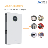 Kit onduleur tout-en-un à batterie lithium 51,2 V 15 kWh, système de stockage d'énergie solaire domestique hybride hors réseau