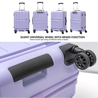 Valise PC à ouverture frontale avec logo personnalisé OEM ODM, 22 pouces, fermeture éclair bidirectionnelle, roues pivotantes avec frein pour marques japonaises et coréennes