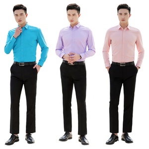 2023 all'ingrosso camicia <span class=keywords><strong>da</strong></span> <span class=keywords><strong>uomo</strong></span> Casual Custom Slim Fit modello solido abito formale manica lunga con disegno in bianco