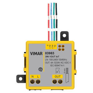 Modulo IoT Vimar 3In 1Out 100-240V 4A 12/24V AC DC per Controllo Casa Intelligente - Product Image 1