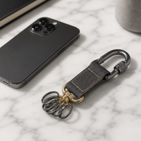 Porte-clés personnalisé en alliage de zinc à 5 anneaux avec sangle en nylon, logo personnalisé, cadeau d'entreprise, nouveau produit, porte-clés promotionnel, souvenir