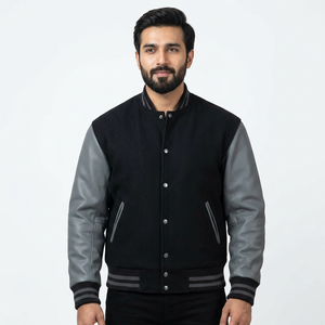 Vintage Apparel Baseball College Student Varsity <b>Jacket</b> Letterman with Wool Body and <b>White</b> Leather Sleeve winter <b>jacket</b> For <b>Man</b> - Product Image 1