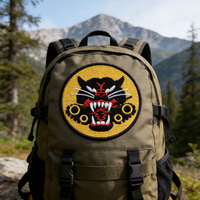 Patch en jean thermocollant brodé Premium Panthère Noire, motif intense et féroce, pour personnalisation de vêtements tactiques, vestes et sacs de haute qualité