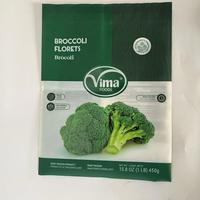 Sacs d'emballage en plastique thermoscellables de qualité alimentaire, sac à soudure arrière centrale pour produits de la mer, légumes surgelés, produits surgelés, florets